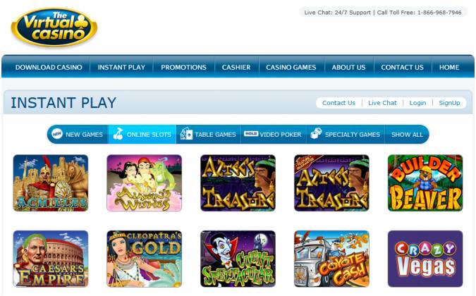 The virtual casino instant play online casino that allows no deposit