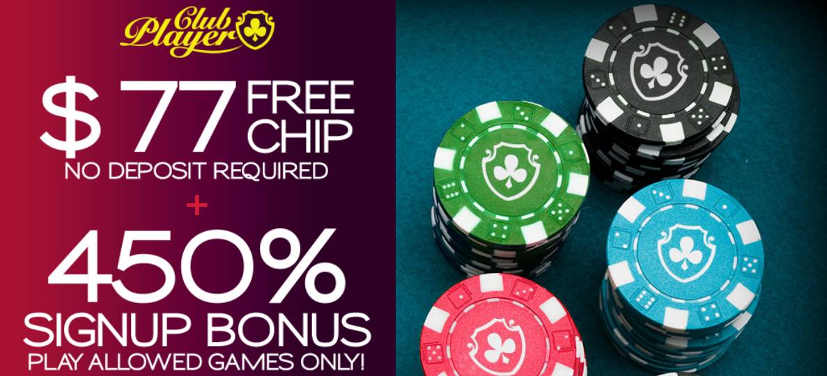 Club Player Casino - $77 Free Chip Code + 450% Deposit Bonus - Quickie ...