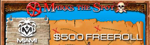 Miami Club Online Casino - $500 Giant Weekend Freeroll on X Marks The Spot (January 2016)