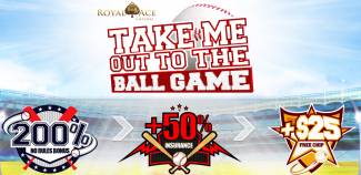 Royal Ace Online Casino - No Rules 200% Bonus + 50% Insurance + $25 Free Chip