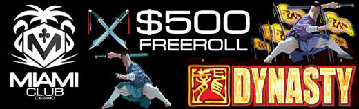 Miami Club Online Casino - $500 Giant Weekend Freeroll on Dynasty September 2016