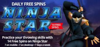 Planet 7 Online Casino - 14 Free Spins on Ninja Star September 2016