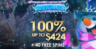 Slotastic Casino - 100% Bonus up to $424 + 40 Free Spins on Snowmania