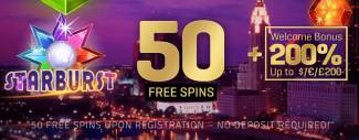 MaxiPlay Online Casino - Exclusive 50 Free Spins on Starburst + 200% Welcome Bonus