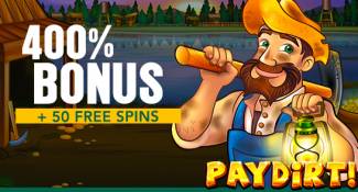 Fair Go Casino - 400% Deposit Bonus Code + 50 Free Spins on Paydirt!