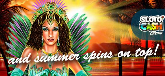 Sloto Cash Casino - up to 100 Daily Free Spins on Samba Sunset