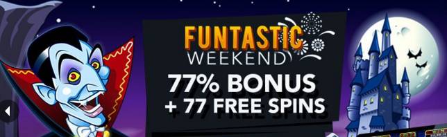 Slotastic Casino - Weekend 77% Bonus up to $375 + 77 Free Spins on Count Spectacular