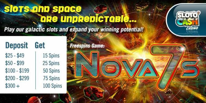 Sloto Cash Casino - up to 100 Daily Free Spins on Nova 7s November 2017