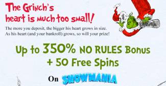 Planet 7 Casino - up to 350% No Rules Bonus + 50 FS on Snowmania