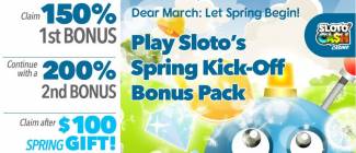 Sloto Cash Casino - 200% Deposit Bonus + $100 Free Chip March 2018