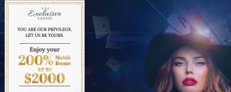 Exclusive Casino - Exclusive 200% Welcome Bonus up to $2000 May 2018
