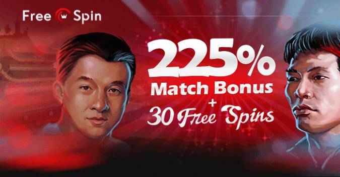 Free Spin Casino - 225% Deposit Bonus Code + 35 FS on Eagle Shadow Fist