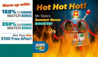 Sloto Cash Casino - 250% Deposit Bonus Code + $100 Free Chip July 2018