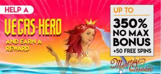 Slots of Vegas Casino - 350% No Max Bonus + 50 Free Spins on Mermaid Queen