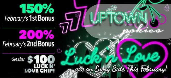 Uptown Pokies - 200% Deposit Bonus Code + $100 Free Chip February 2019