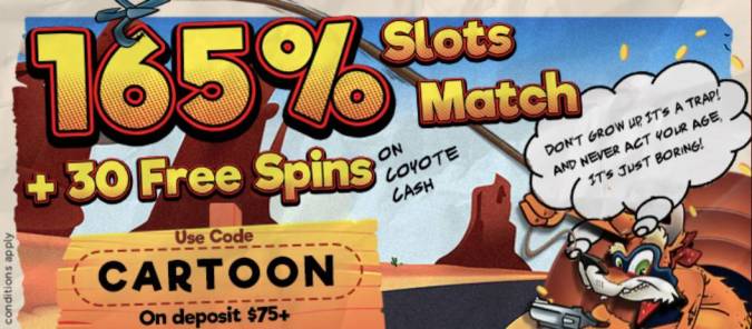 BoVegas Casino - 160% Deposit Bonus Code + 30 Free Spins on Coyote Cash