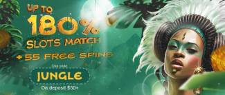 Free Spin Casino - 180% Deposit Bonus Code + 55 FS on Secret Jungle