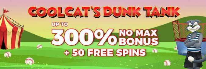 Cool Cat Casino - up to 300% No Max Bonus + 50 Free Spins on Sweet 16
