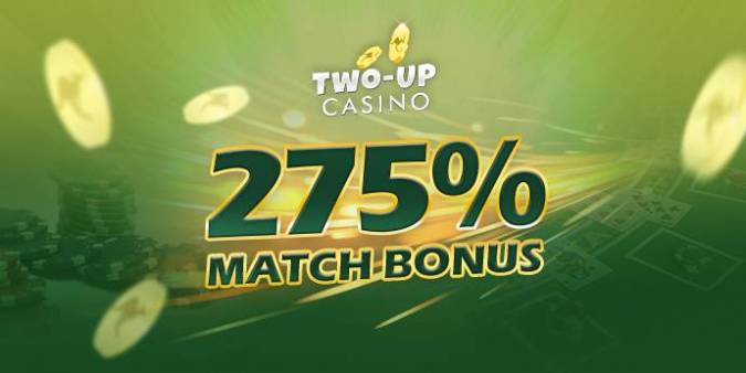 TwoUp Casino - 275% Deposit Bonus + 25 Free Spins on Popinata