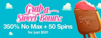 350% No Max Bonus Code + 50 FS on Sweet 16 @ 4 RTG Casinos (this weekend only)