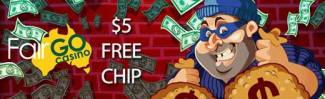 Fair Go Casino - $5 Free Chip + 250% Deposit Bonus + 25 Free Spins on Cash Bandits 2