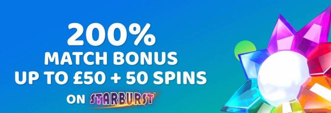 Monster Casino - Exclusive 200% Welcome Bonus up to £€50 + 50 FS on Starburst