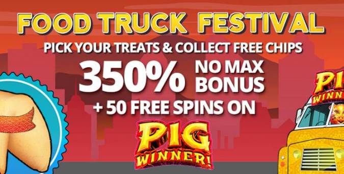 350% No Max Bonus Code + 50 FS on Pig Winner + $100 Free Chip @ 4 RTG Casinos