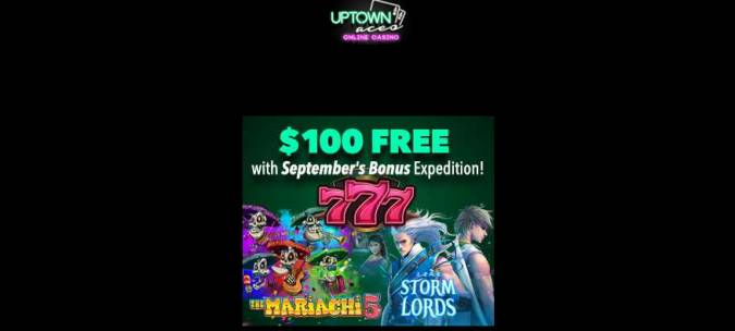 Uptown Pokies - 200% Deposit Bonus Code + $100 Free Chip September 2019