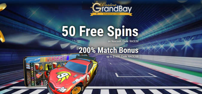 Casino Grand Bay - Exclusive 50 No Deposit FS Bonus Code on NasCash + 200% Bonus