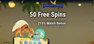 Grand Eagle Casino - Exclusive 50 No Deposit FS Bonus Code on Shells n Swells + 215% Deposit Bonus