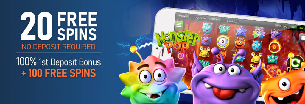 CyberSpins Casino - Exclusive 20 No Deposit FS on Monster Pop + 100% ...