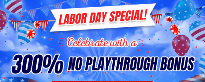 300% No Playthrough Deposit Bonus Code @ 11 RTG Casinos (this weekend only)