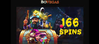 BoVegas Casino - Deposit $25 and get 166 FS on Halloween Treasures + 100% Cashback