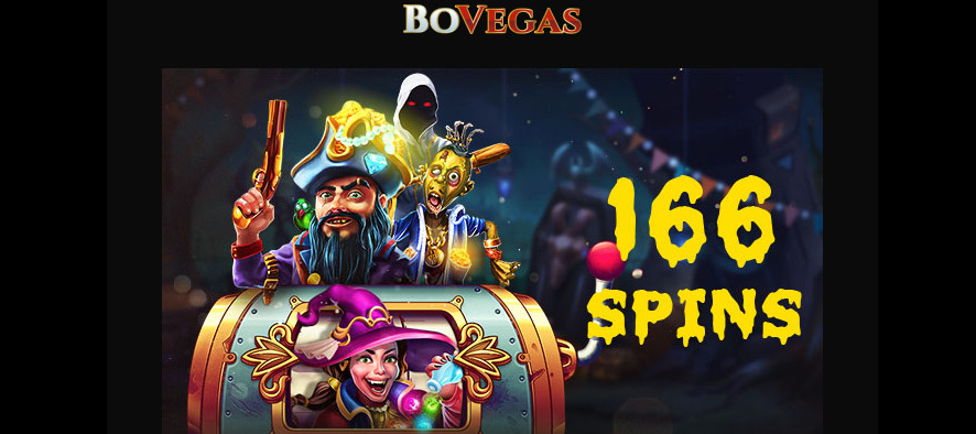 BoVegas Casino - Deposit $25 and get 166 FS on Halloween Treasures + 100% Cashback
