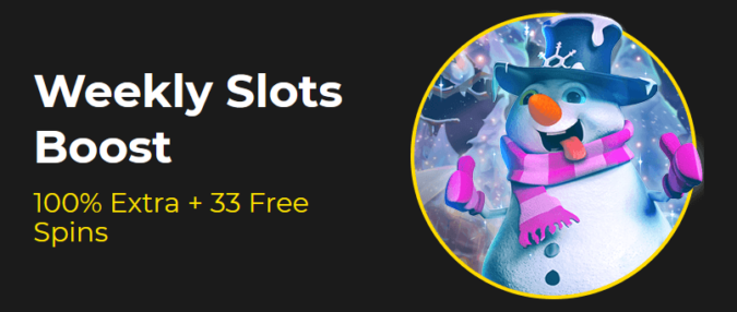 Slotastic Casino - 100% Weekly Bonus Code + 33 FS on Snowmania