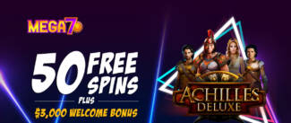 Mega 7s Casino - Exclusive 50 No Deposit FS Bonus Code on Achilles Deluxe