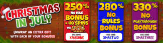 Christmas in July @ 11 RTG Casinos (this weekend only)