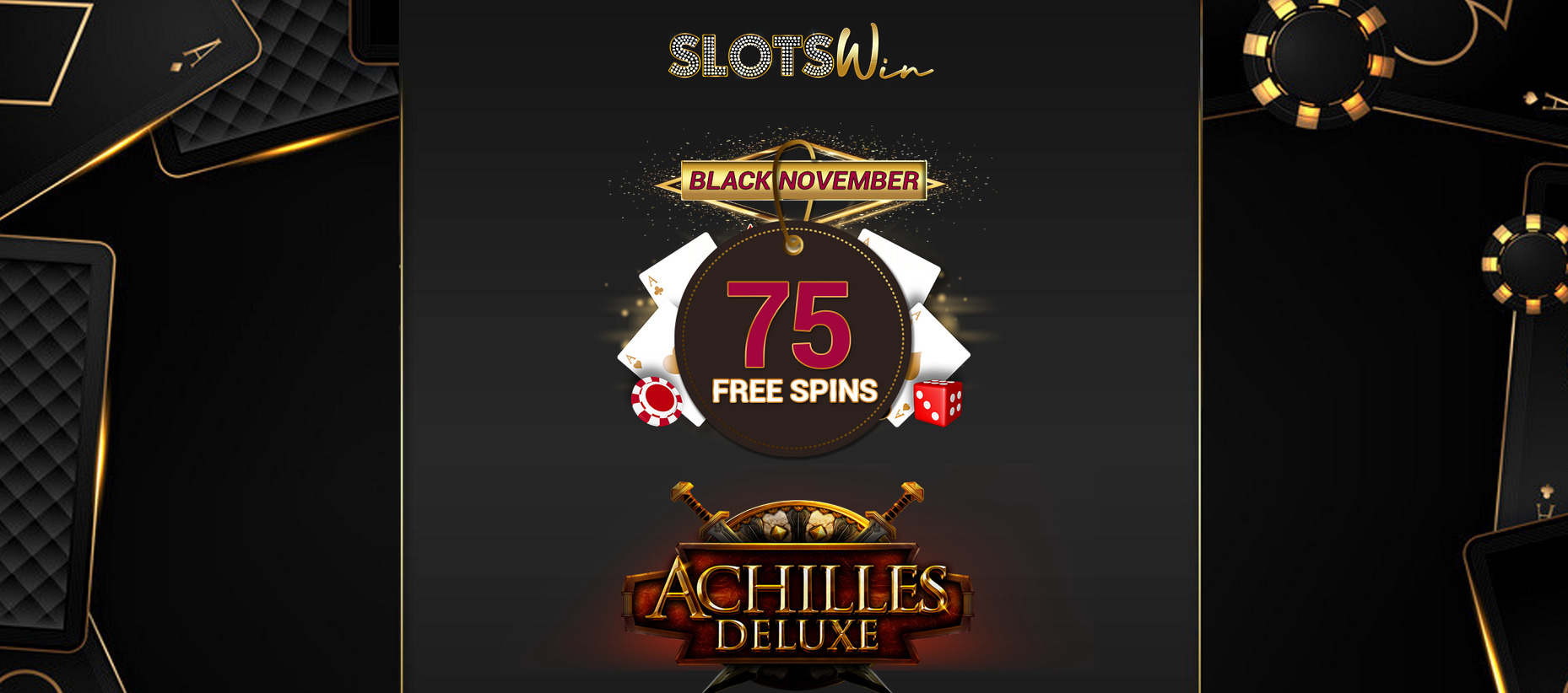 SlotsWin Casino - Exclusive 75 No Deposit FS Bonus Code on Achilles Deluxe
