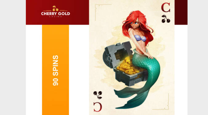 Cherry Gold Casino - Deposit $25 and get 90 Free Spins on Mermaid Pearls