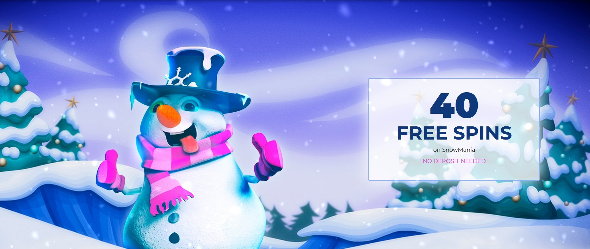 Exclusive Casino - Festive 40 No Deposit Free Spins Bonus Code on Snowmania