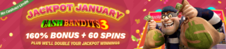160% No Max Bonus Code + 60 FS on Cash Bandits 3 @ 4 SpinLogic Gaming Casinos