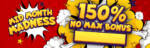 150% No Max Deposit Bonus Code @ 4 SpinLogic Gaming Casinos (this weekend only)