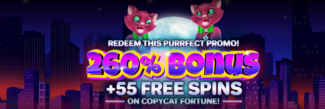 Grand Fortune Casino - 260% No Max Deposit Bonus Code + 55 FS on Copy Cat Fortune