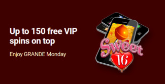 Grande Vegas Casino - 125% Monday Deposit Bonus Code + 50 FS on Sweet 16