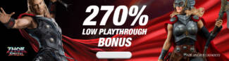 Spin Oasis Casino - 270% Low Playthrough Deposit Bonus