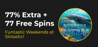 Slotastic Casino - 77% Weekend Bonus up to $375 + 77 Free Spins on Crystal Waters