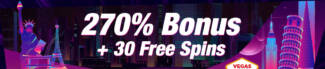Velvet Spin Casino - 270% Deposit Bonus + 30 Free Spins on Vegas Lux