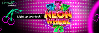 Uptown Pokies - 25 No Deposit Free Spins on Neon Wheel 7s + 300% Bonus + 25 FS