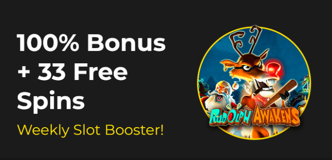 Slotastic Casino - 100% Weekly Bonus Code + 33 FS on Rudolph Awakens
