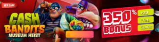 Velvet Spin Casino - 350% Deposit Bonus + 30 Free Spins on Cash Bandits Museum Heist